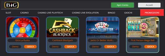 BIG CASINO bonus