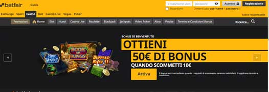 Codice Bonus Slot Betfair