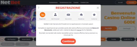 Netbet casinò iscrizione