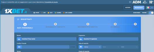 1xbet iscrizione