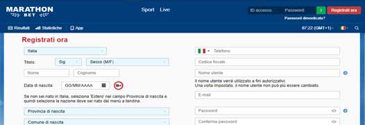 Marathonbet iscrizione