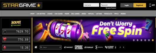 Codice Bonus Slot Stargame